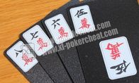 Zwart-witte pvc-Document Mahjong Onzichtbare Speelkaarten voor Pookanalysator