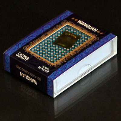 De blauwe Plastic Speelkaarten die van pvc Steunen voor Magisch gokken tonen